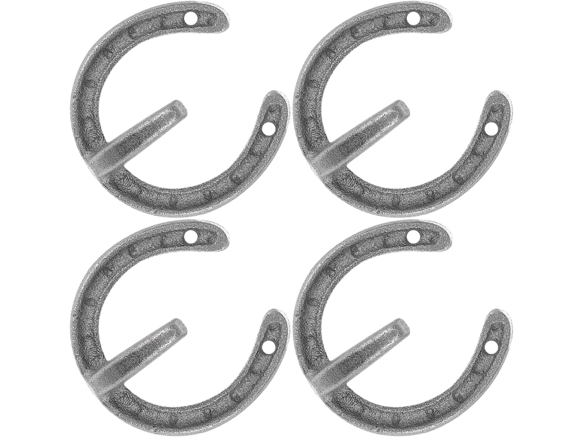 Conjunto De 4 Ganchos Parede Metal Em Formato Ferradura Para Pendurar