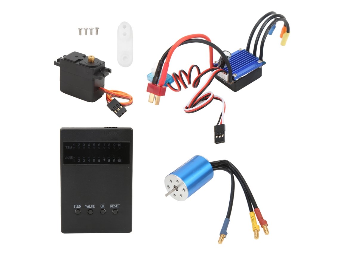 Kit Motor Esc Servo 3300kv 25a 2.2kg Para Carros Rc Wltoys 1/16 1/18 Com Cartão De Programação