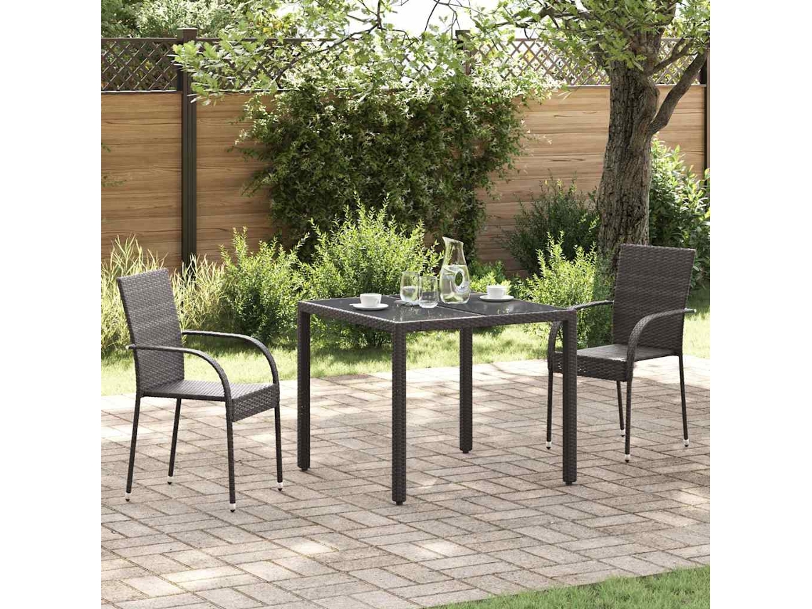 Vidaxl Cadeiras De Exterior Empilháveis 2 Pcs Vime Pe Castanho