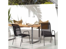 Vidaxl Cadeiras De Jardim 2 Pcs Aço E Textilene Preto