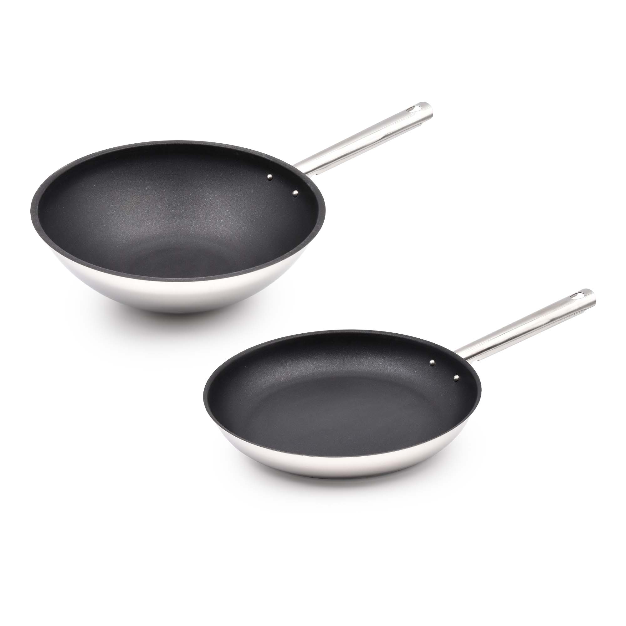 Frigideira + Wok Antiaderente CELAR Inox (28cm - Apto para Indução)