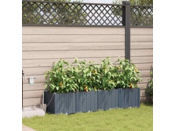 Vidaxl Vaso De Jardim 4 Unid. Cinzento-claro 160 X 40 X 37,5 Cm Pp