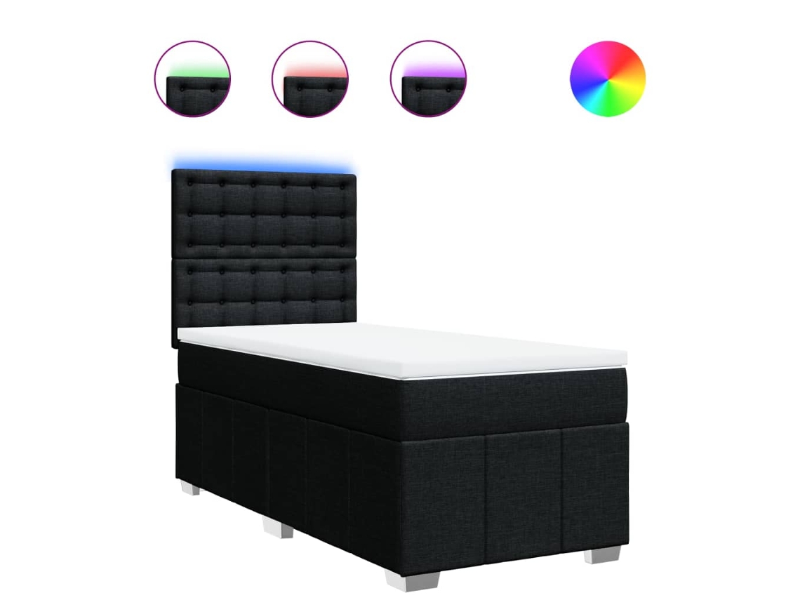 Box Spring Bed, Box Spring Beds Vidaxl Preto Tecido (90 X 200 Cm)