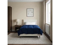 Vidaxl Edredom De Verão Simples 155 X 220 Cm Verão Azul Escuro