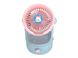 Mini Ventilador De Mesa Laxiscreed Com Carregamento Usb E Armazenamento Em Gaveta