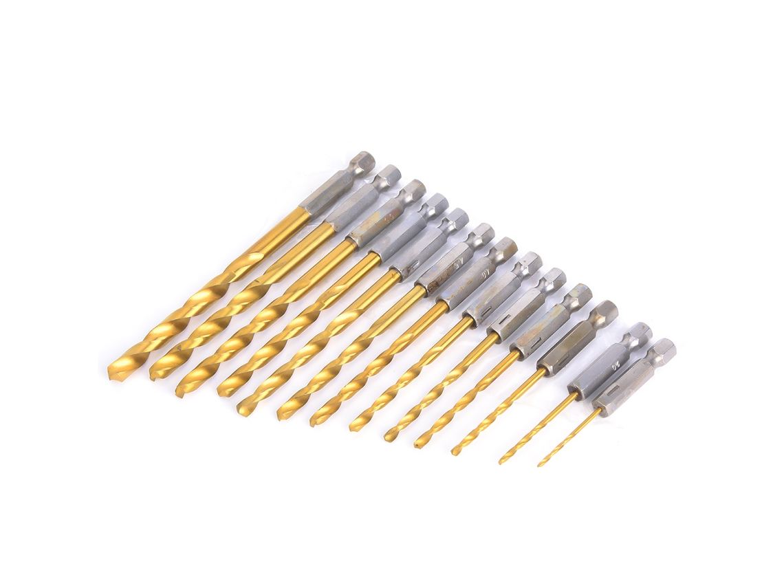 Conjunto De 13 Brocas De Aço Rápido Com Encaixe Hexagonal De 1/4" Da Laxiscreed Para Madeira, Plástico E Metal