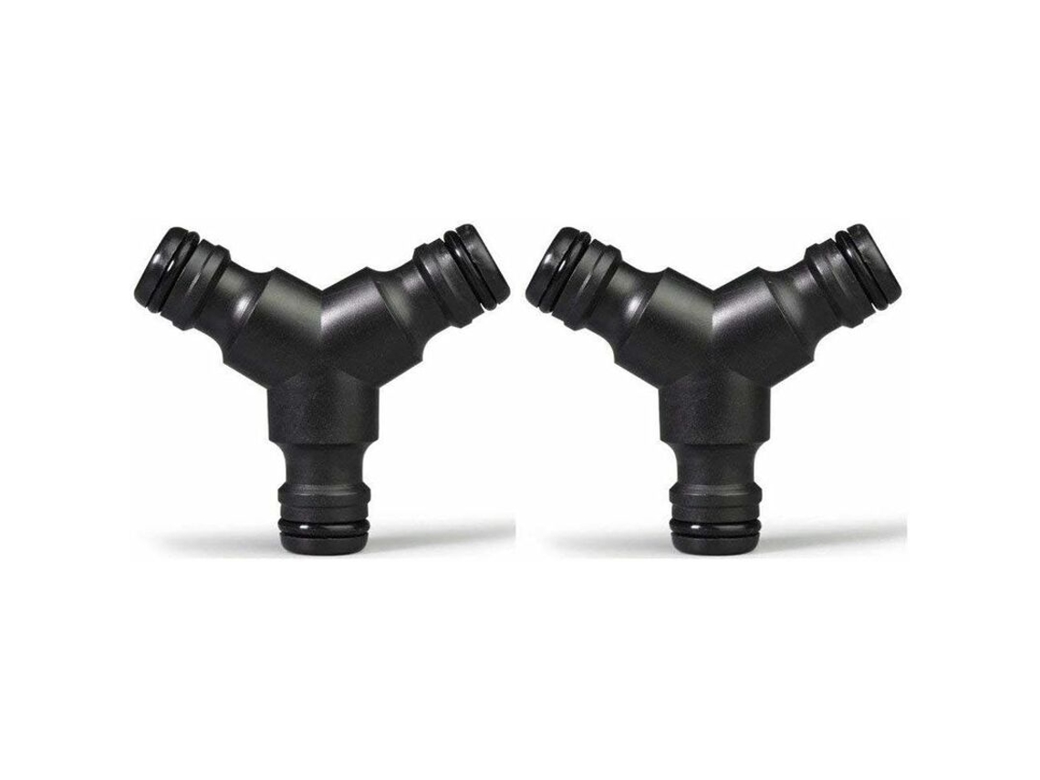 Conector Y Macho Para Mangueira, Com Encaixe Rápido Em Plástico (3 Vias), Pacote Com 2 Unidades