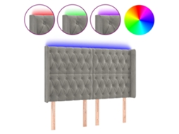 Led Headboard, Led Headboards Vidaxl Cinzeto Veludo (147 X 16 X 118/128 Cm)