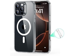 2026 capa para Iphone 16 Pro com Magsafe, Proteção Militar Antichoque, Claro (halolock)