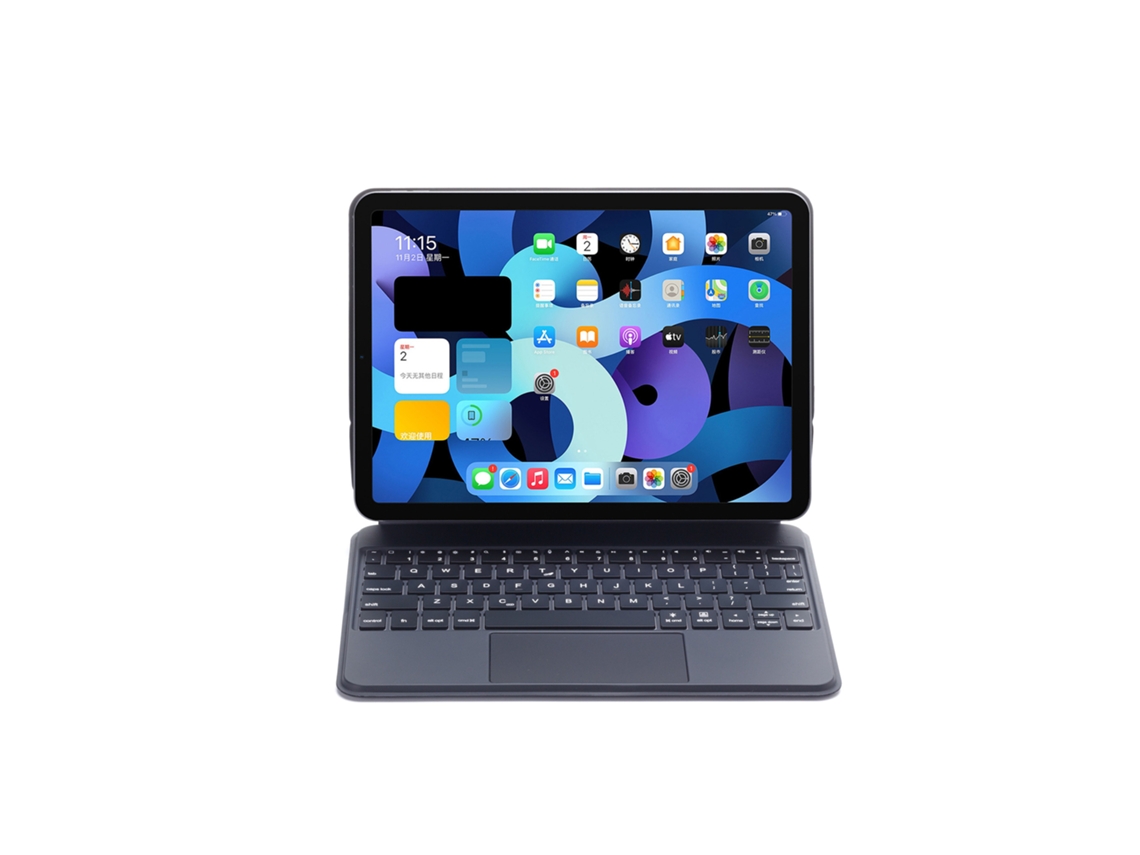 Capa De Teclado Bluetooth Fwinl Para Apple Ipad Pro 2th Gen 11 Teclado Mágico Português Preto