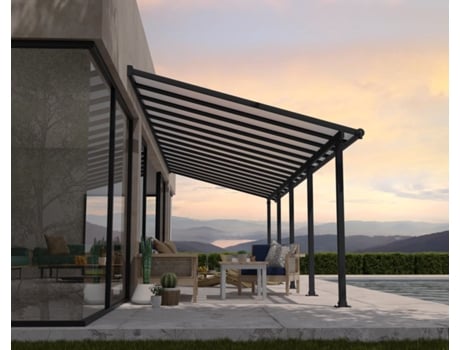 Pérgola CANOPIA Olympia Cobertura para Terraço de Aluminio 3X9.2 m Cinza