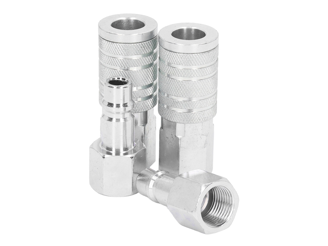 2 Peças De Acoplamento De Ar 2 Peças De Plugues 1/2 Polegada Npt Aço Alumínio 300psi Conexões Rápidas Mangueira De Ar Adaptador Ferramenta Neumática