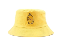 2026 gorra de Pescador Reversible Unisex com Bordado de Patinho Moda Pliegue Fecho com Broche Tamanho Único