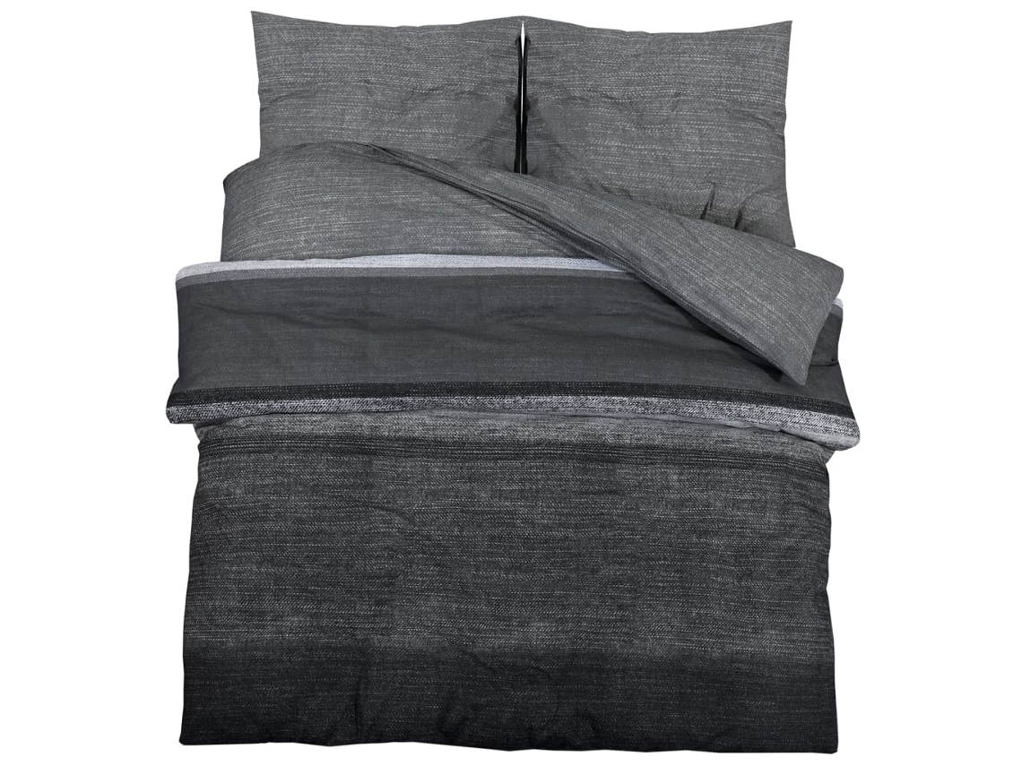 Duvet Cover Set, Duvet Cover Sets Vidaxl Cinzeto Algodão (260 X 240 Cm + 65 X 65 Cm)