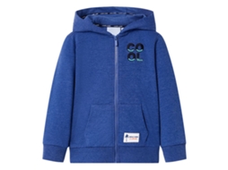 Sweatshirt Para Criança Com Capuz E Fecho Azul-escuro Mesclado 104