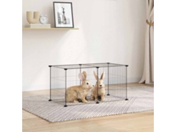 Vidaxl Gaiola P/ Animais De Estimação Com 8 Painéis 70x35x35 Cm Aço Preto