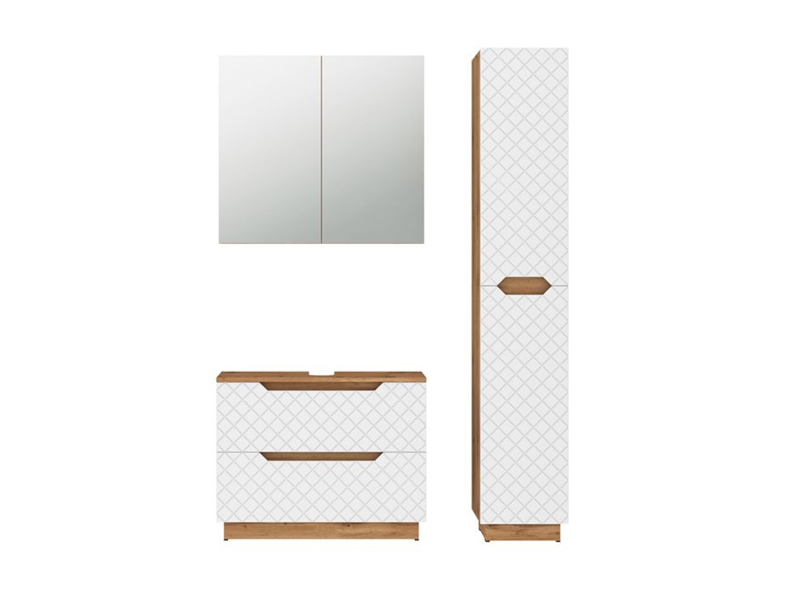 Mobiliário para Casa de Banho VICCO Conjunto 5 Peças Cinza com Espelhos