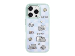 Tkdaddy Para Iphone 16 Pro Capa Magnética Tpu Pc Telefone Capa Com Biscoito Destacável Urso Azul Placa Traseira Verde
