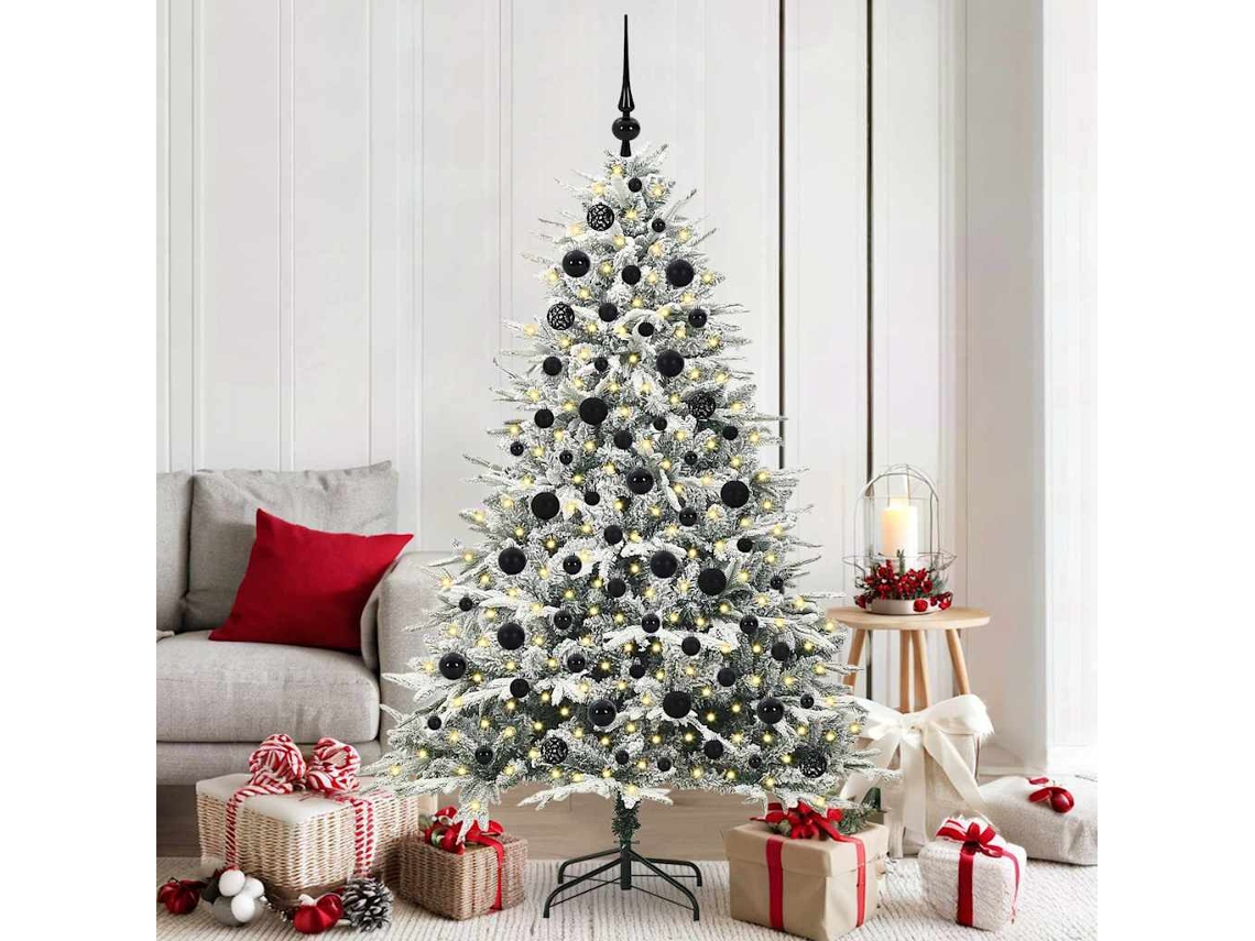 Vidaxl Árvore De Natal Artificial Pré-iluminada Com Conjunto De Bolas