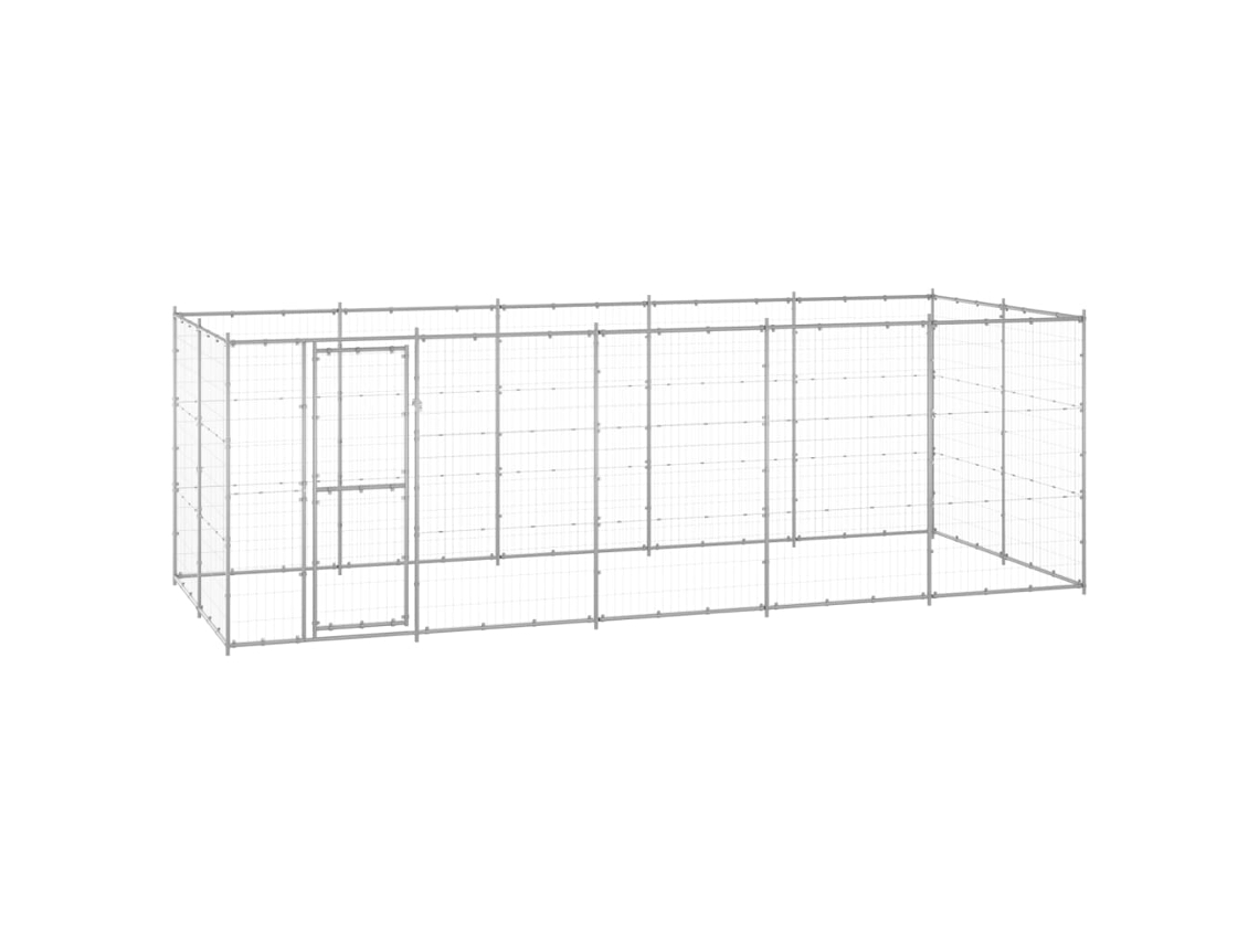 Vidaxl Canil De Exterior 12,1 M² Aço Galvanizado