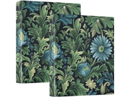 Pasta redonda William Morris Daisy de 3,8 cm com camada protetora, embalagem com 1 ou 2 unidades, material para escritório com camada protetora.