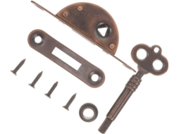 Fechadura De Ferro Antiga Semicircular Para Móveis, Com Chave,