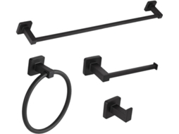 Conjunto De Suporte Para Toalhas Banheiro, Conjunto De Suporte Para Toalhas Preto Acessórios Banheiro Em Aço Inoxidável