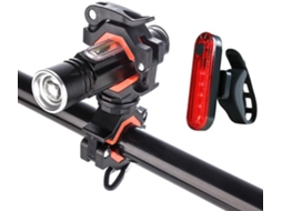 Lanterna De Bicicleta Com Carregamento Usb, Rotação 360°, Conjunto