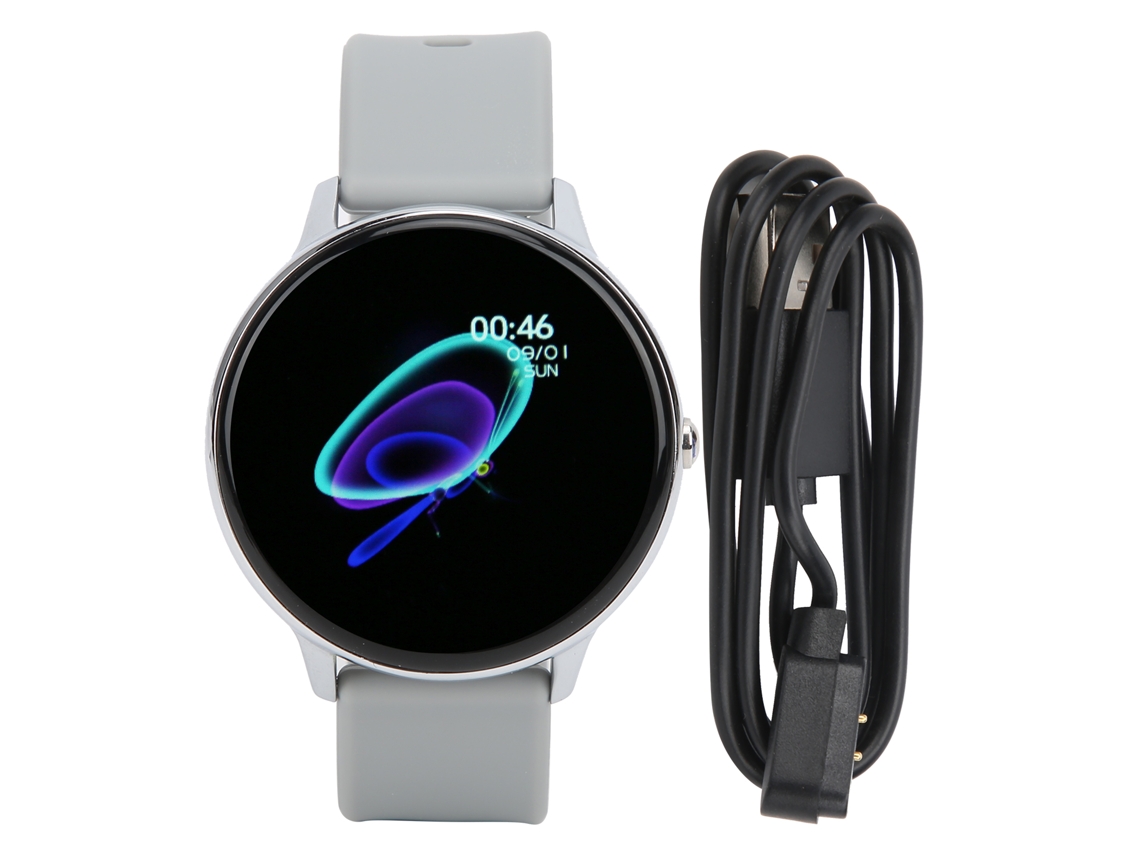 Pulseira Inteligente Ip68 Com Tela 1.4in Monitoramento De Fitness E Sono Controle Táctil Prata