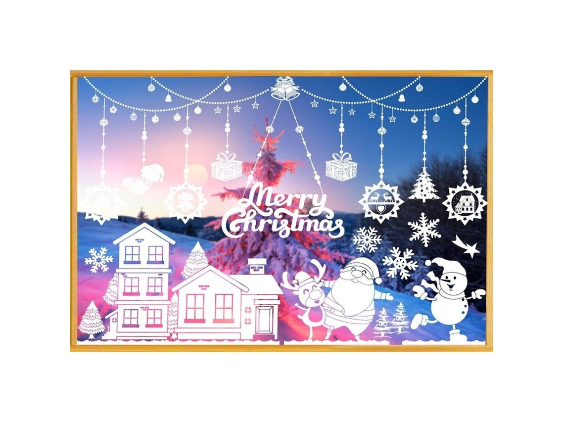 Adesivos de Janela de Natal em PVC Reutilizáveis para Janelas e Espelhos | S/MARCA