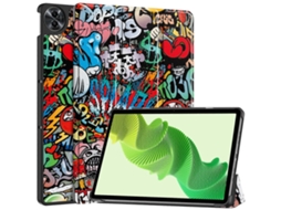 Capa De Couro Inteligente Custer Painted Com Suporte Triplo Para Tablet Realme Pad 2