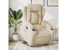 Vidaxl Poltrona Reclinável Elevatória Tecido Cor Creme