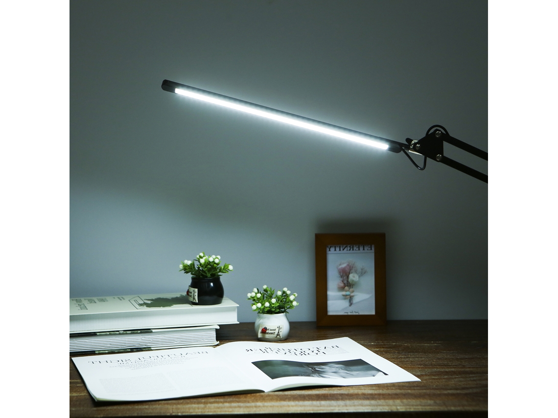 Lâmpada de Mesa LED com Clip, 3 Modos de Cor, 10 Níveis de Brilho, Estudo, Escritório