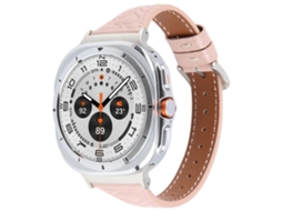 Pulseira De Couro Com Conector Metálico Em Formato De Coração Para Samsung Galaxy Watch Ultra 47mm