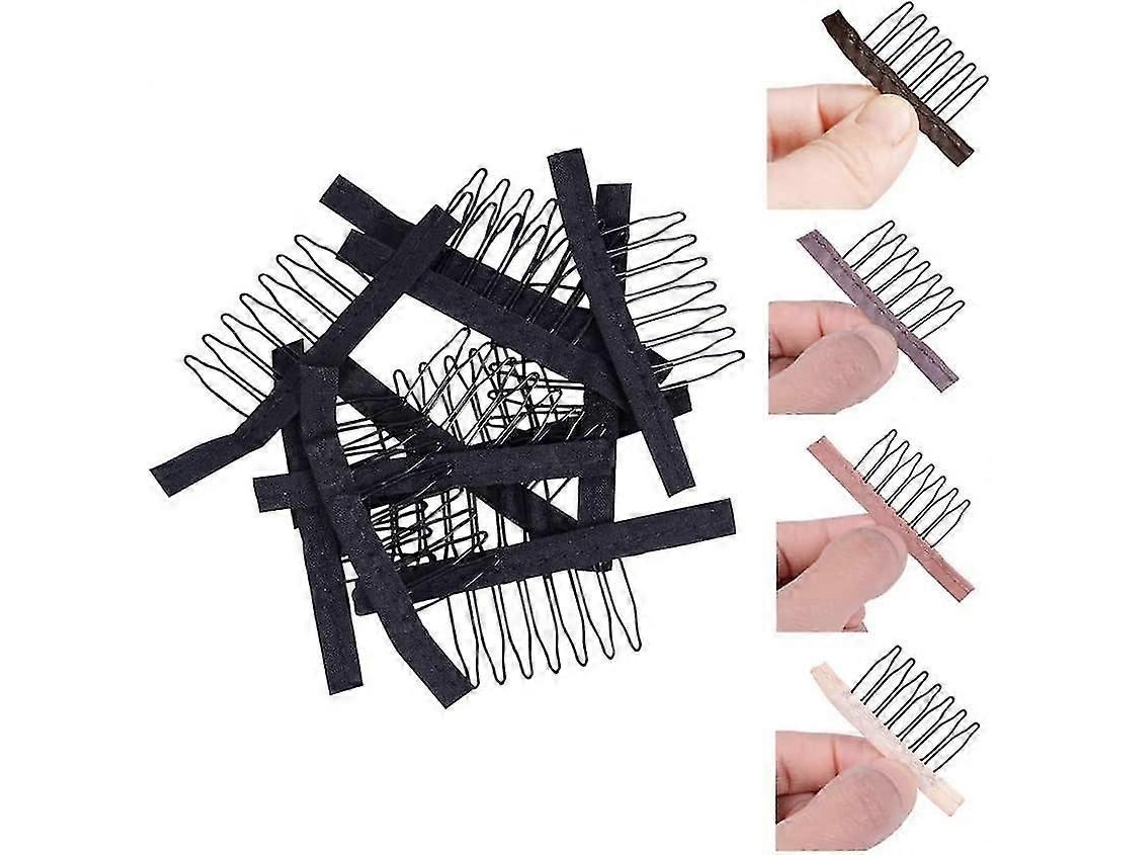 Pentes Para Peruca Com 7 Dentes, Presilhas Para Peruca, Dentes De Aço, Poliéster, Pentes De Tecido Duráveis ​​para Perucas, Acessórios Para Peruc