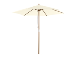 Guarda-sol octogonal, Ø2,5x2,3m, bambu, branco ORBITRA COMMERCE