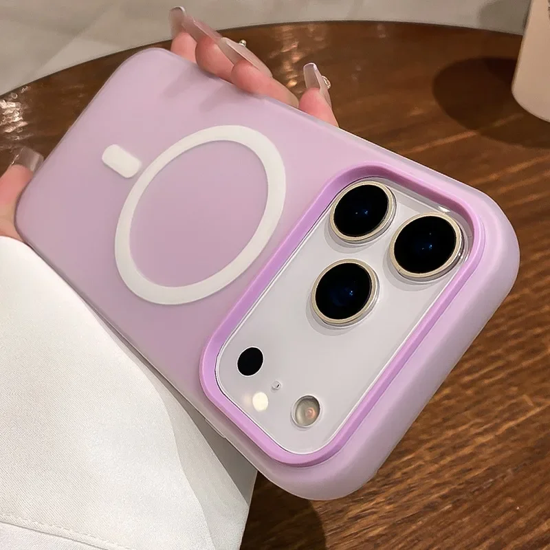 Capa Magnética 2 Em 1 À Prova De Choque Para Iphone 12 Pro Max (roxa), Com Proteção Magnética Magsafe.