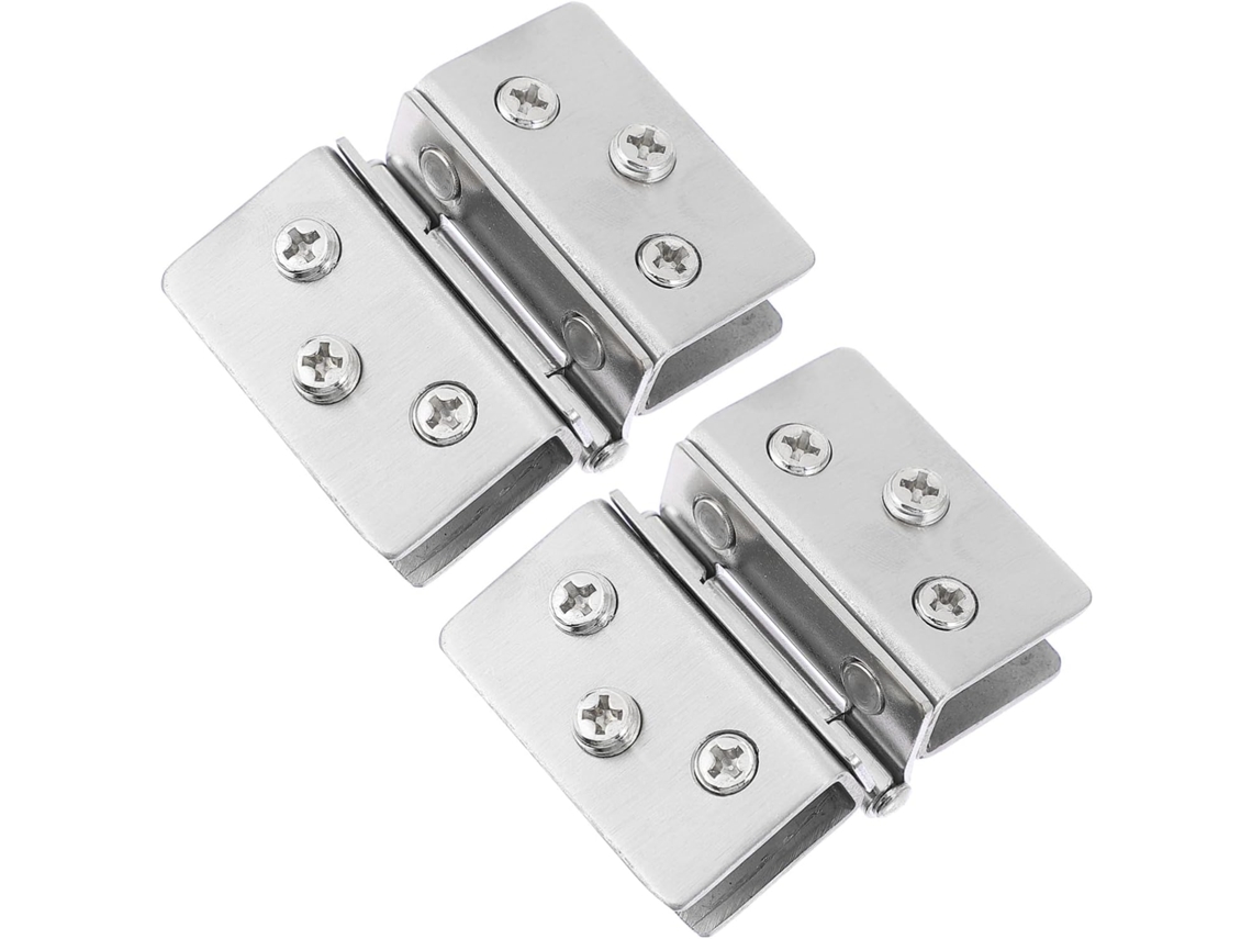 2 Dobradiças De Aço Inoxidável Com Dupla Face Para Portas Vidro,