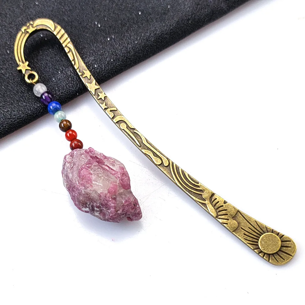 Marcador De Página De Cristal Bruto (turmalina) - Cristal De Chakra - Jade Criativo