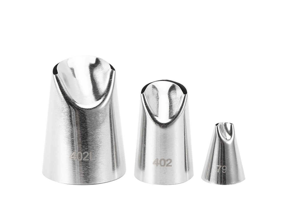 KOFIHETY Pontas de confeitar de aço inoxidável para decorar bolos, biscoitos e bolachas (3 peças)