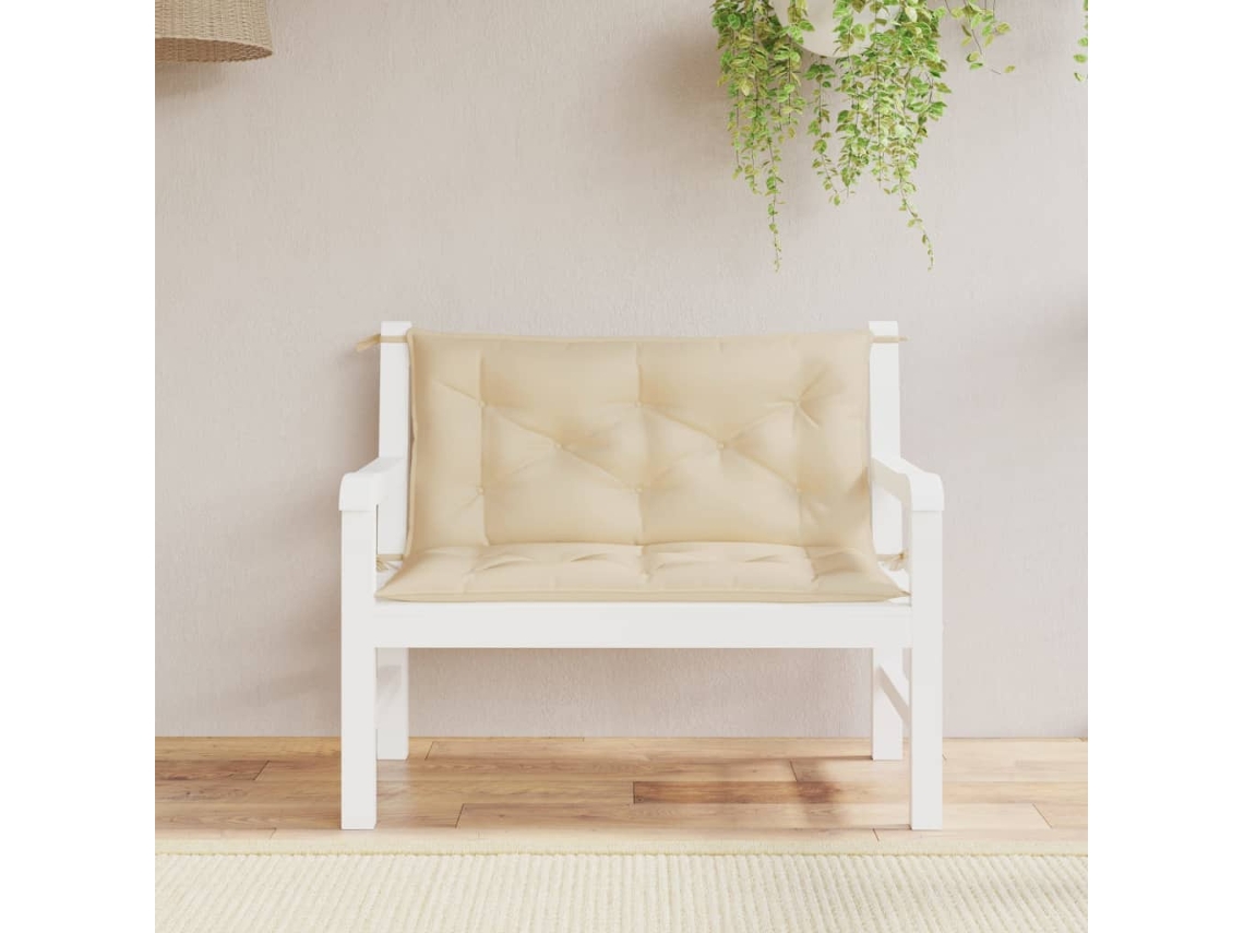 Vidaxl Almofadões Banco Jardim 2 Pcs 100x50x7cm Tecido Oxford Bege