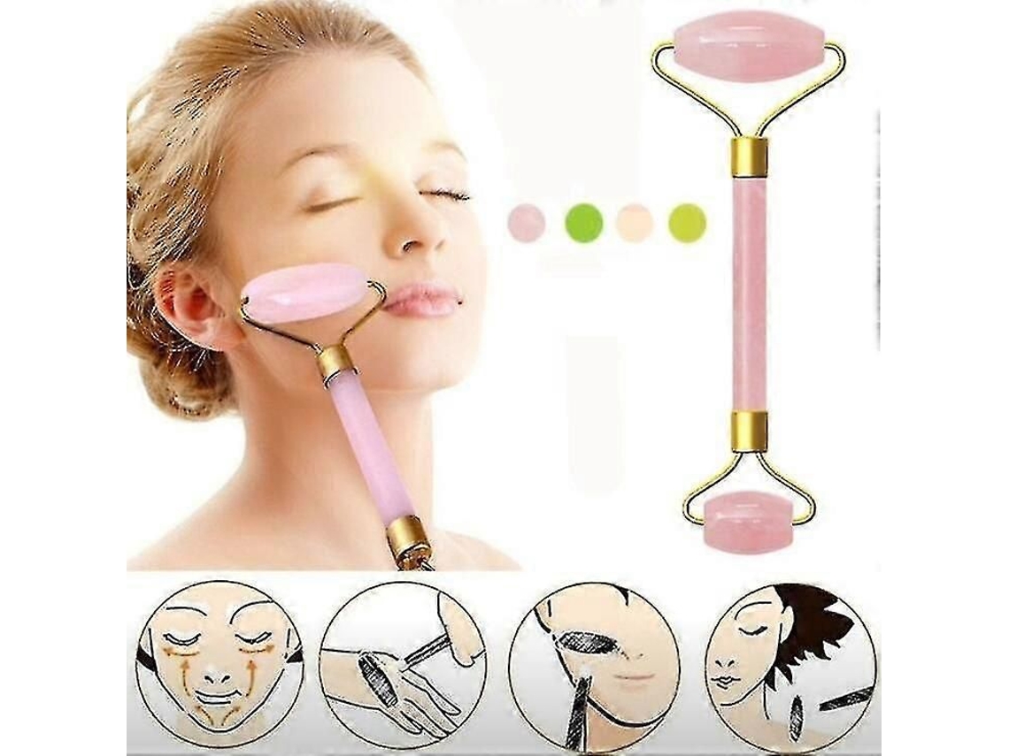 Massageador Facial de Rolo com Quartzo Jade para Cuidados a Pele. GOKOCO