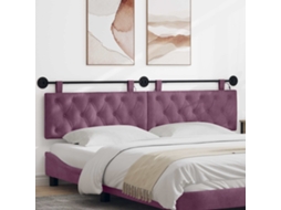 Vidaxl Cabeceira Suspensa Com Luz Led Roxo Veludo