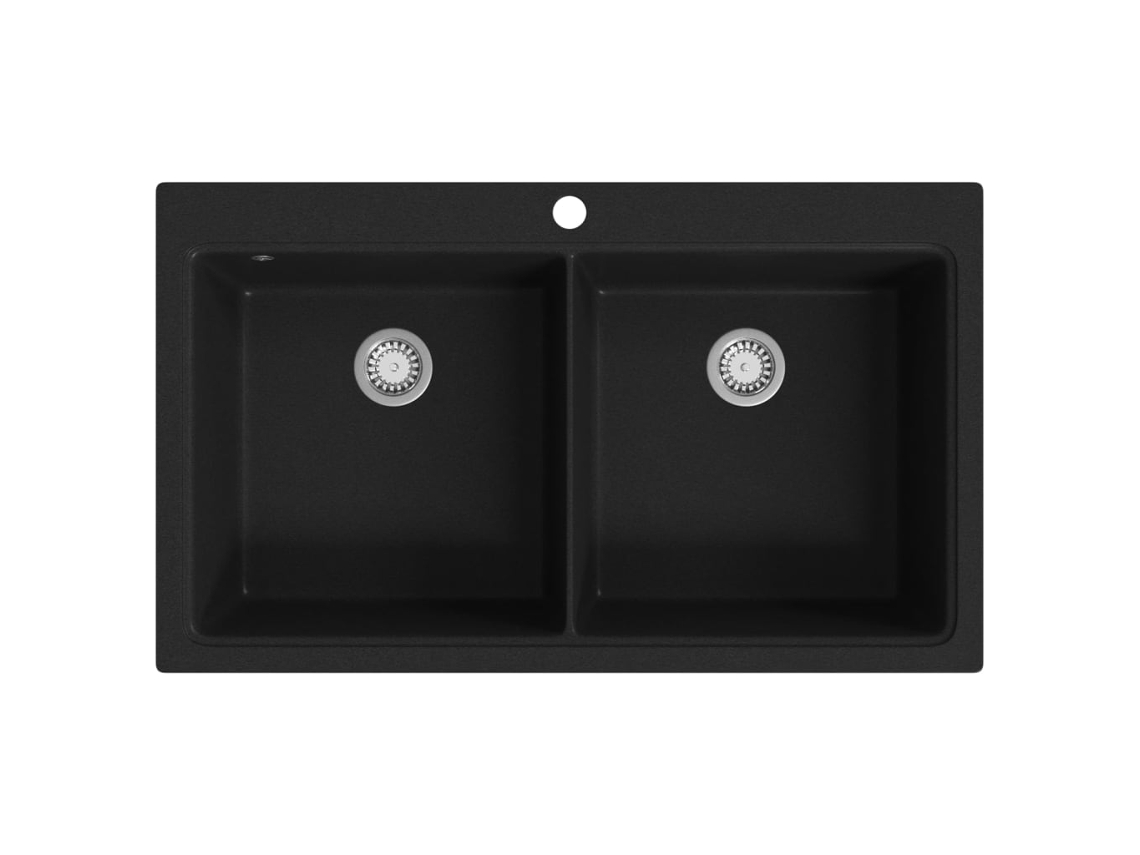 Double Kitchen Sink, Double Kitchen Sinks Vidaxl Preto Granito (duplo)