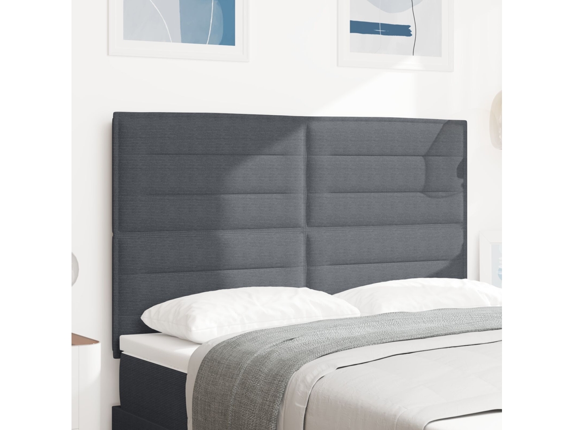 Cabeceira Design Simples Cinza Escuro 140 Cm Tecido De Corduroy Lovely Home