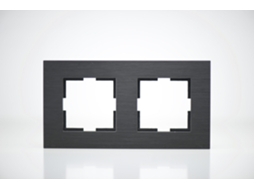 Placa de Acabamento de Metal Preto 2 Postes 84X159X10Mm