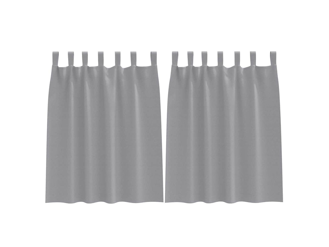 Conjunto 2 Cortinas Opacas Vidaxl Cinzento-claro Poliéster (140 X 140 Cm)