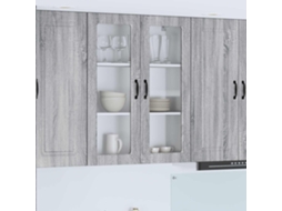 Vidaxl Armário De Vidro De Parede Porto Cinza Sonoma 80 X 31 X 100 Cm