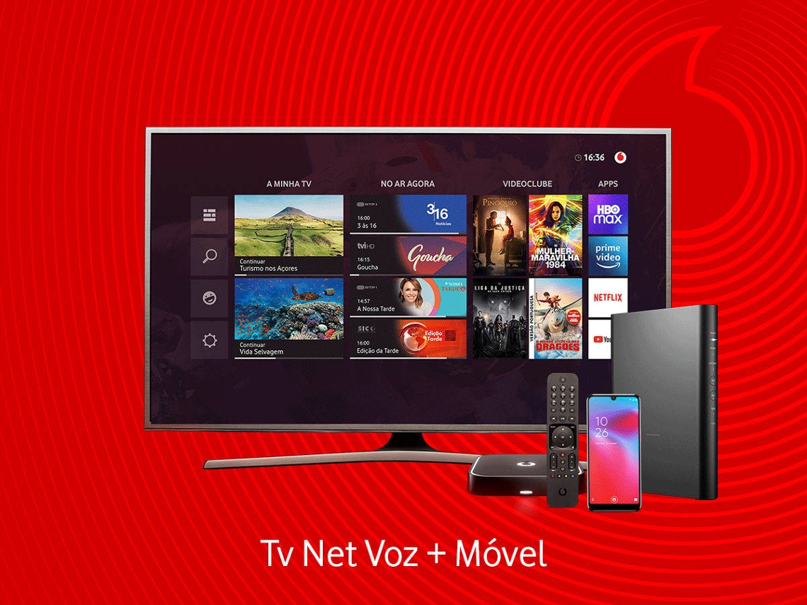 Pacote TV VODAFONE Fibra 4 Plus VBox 4K (170 Canais - 200 Mbps - 10 GB Móvel)