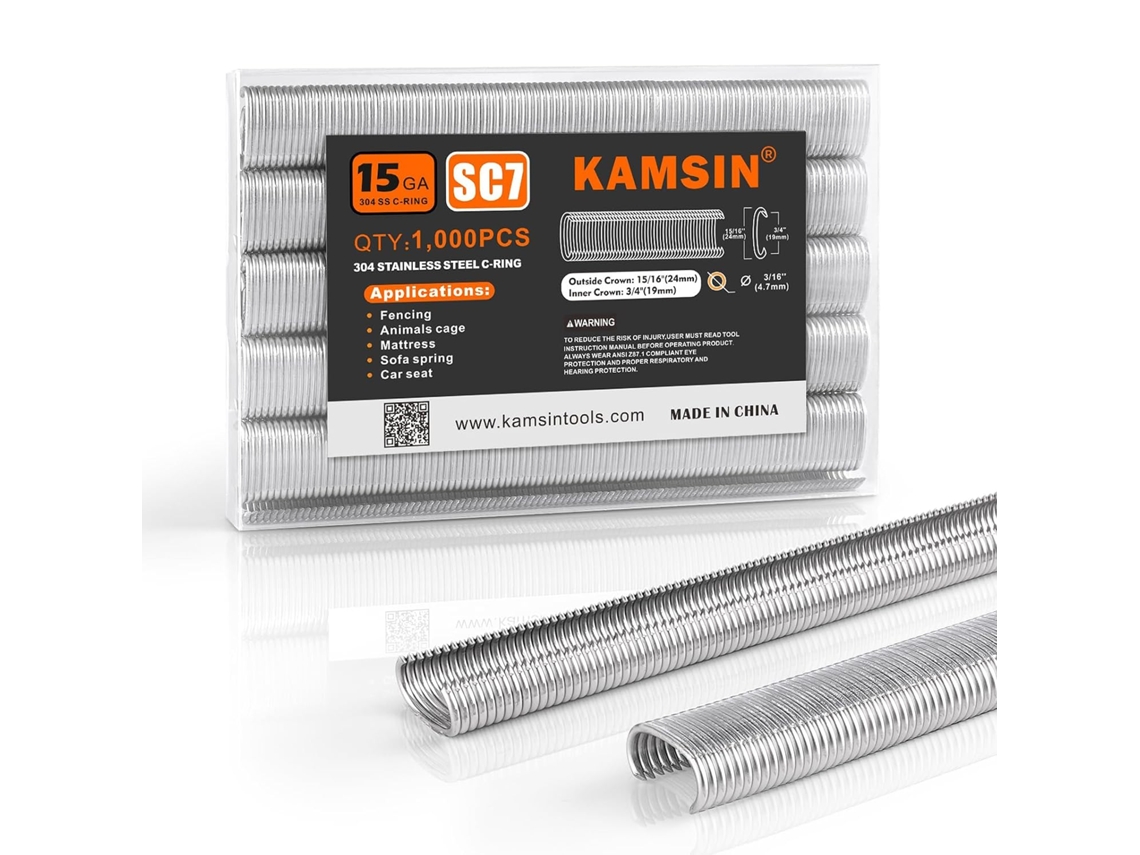 Grampos Sc7 De Aço Inoxidável 304 Calibre 15, 3/4" (19 Mm), Com Anéis